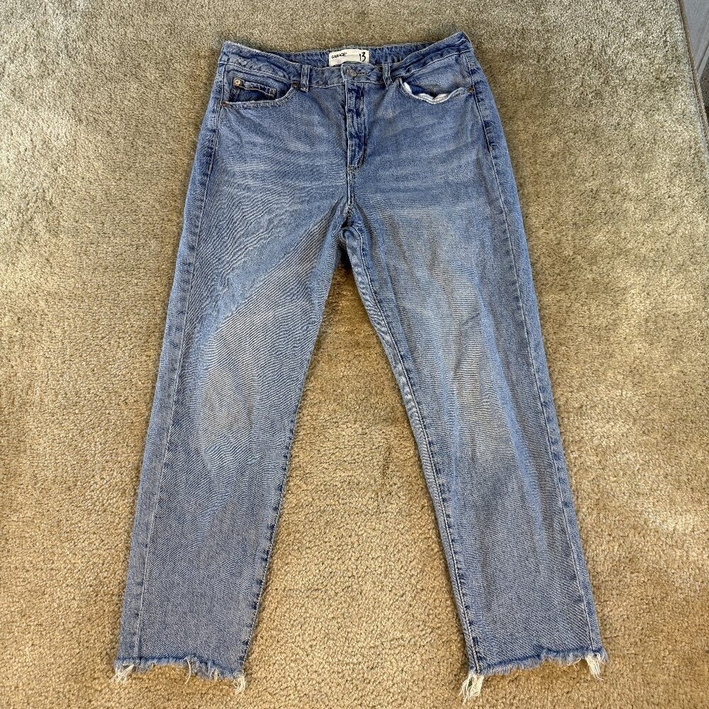 Garage Womens Jeans Size 13 Blue Denim High Rise Straight Ankle Stretch F499